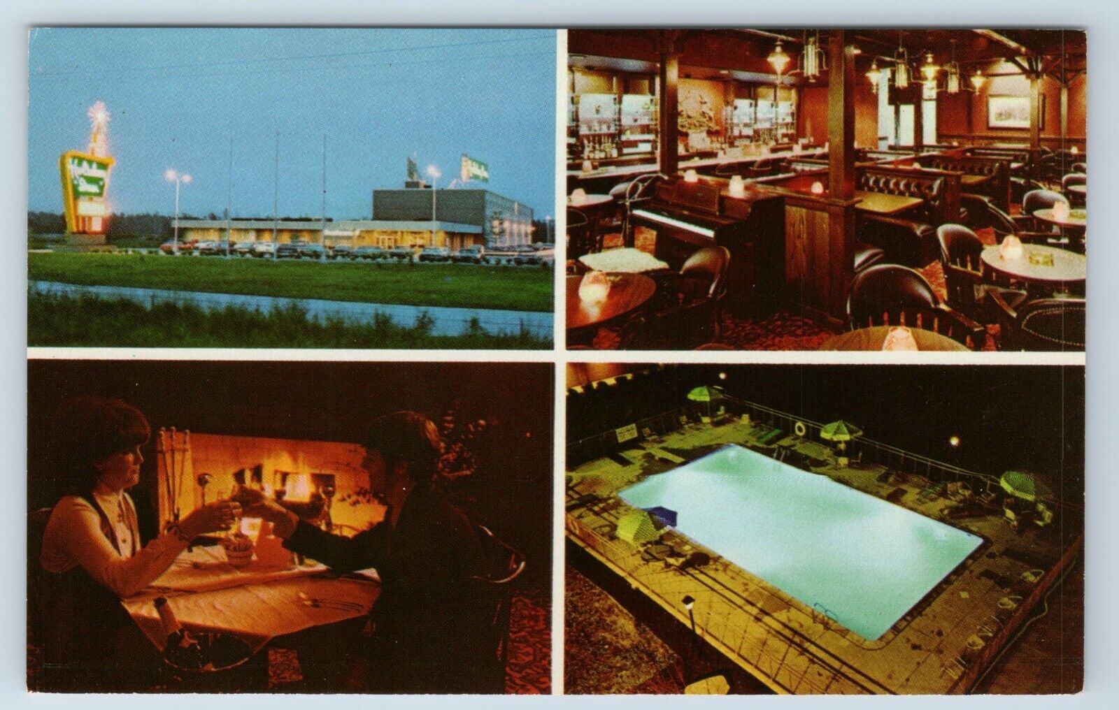 Postcard Holiday Inn Cleveland Wickliffe Ohio Multiview Swimming Pool Dining