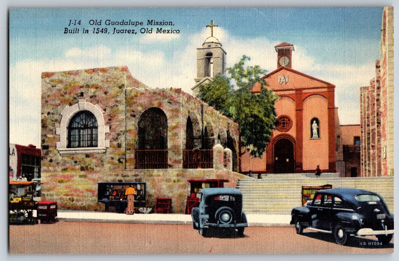 C, Juarez, Old Mexico - Old Guadalupe Mission Built in 1549 - Vintage Postcard