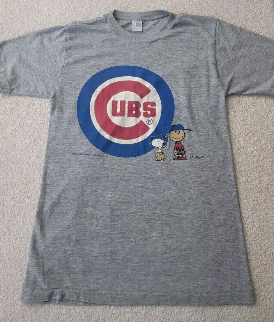 Vintage 80’s Chicago Cubs - Peanuts Charlie Brown Snoopy T-Shirt - Adult Small