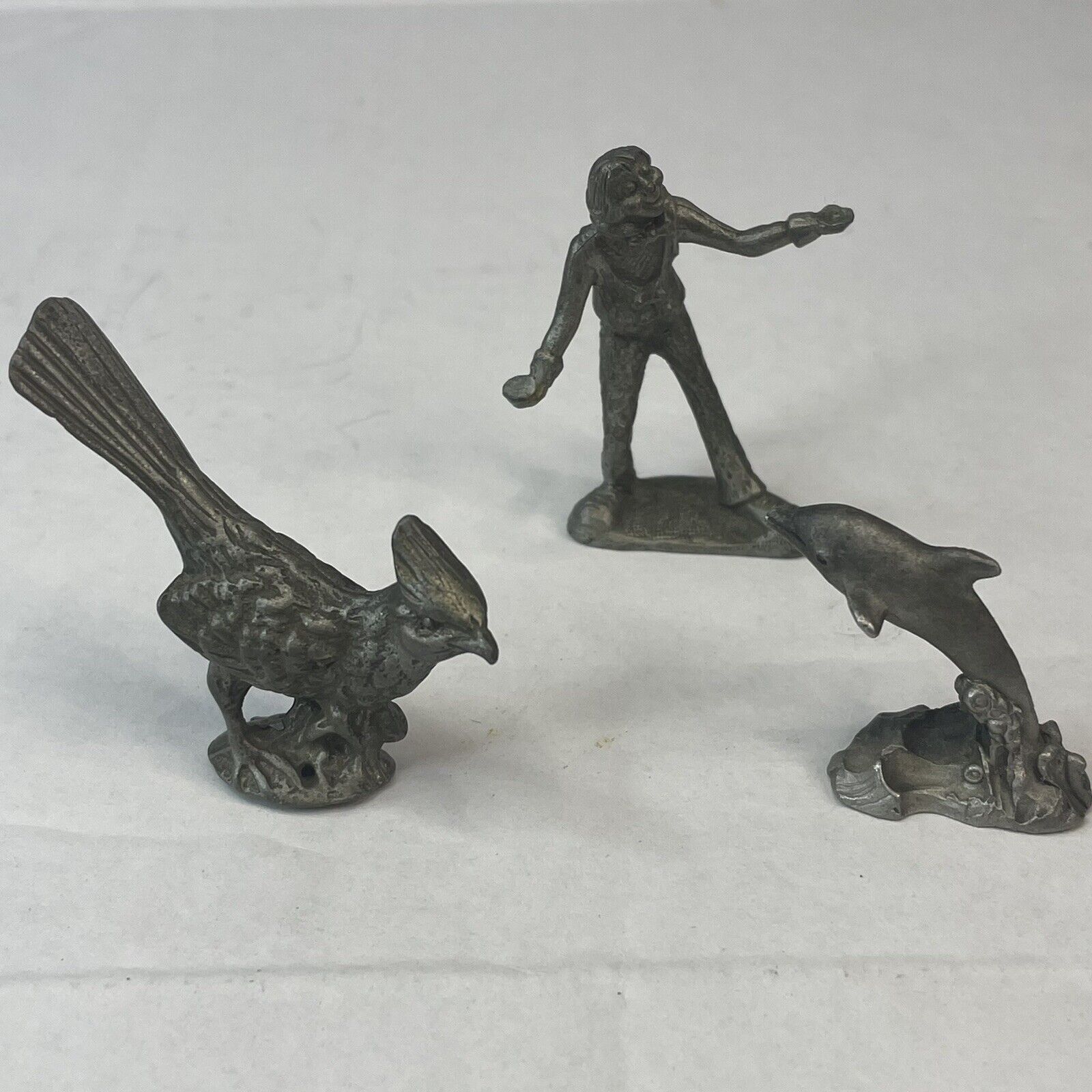 Lot Of 3 Vintage Pewter Small Figures 1984, Gallo, And More