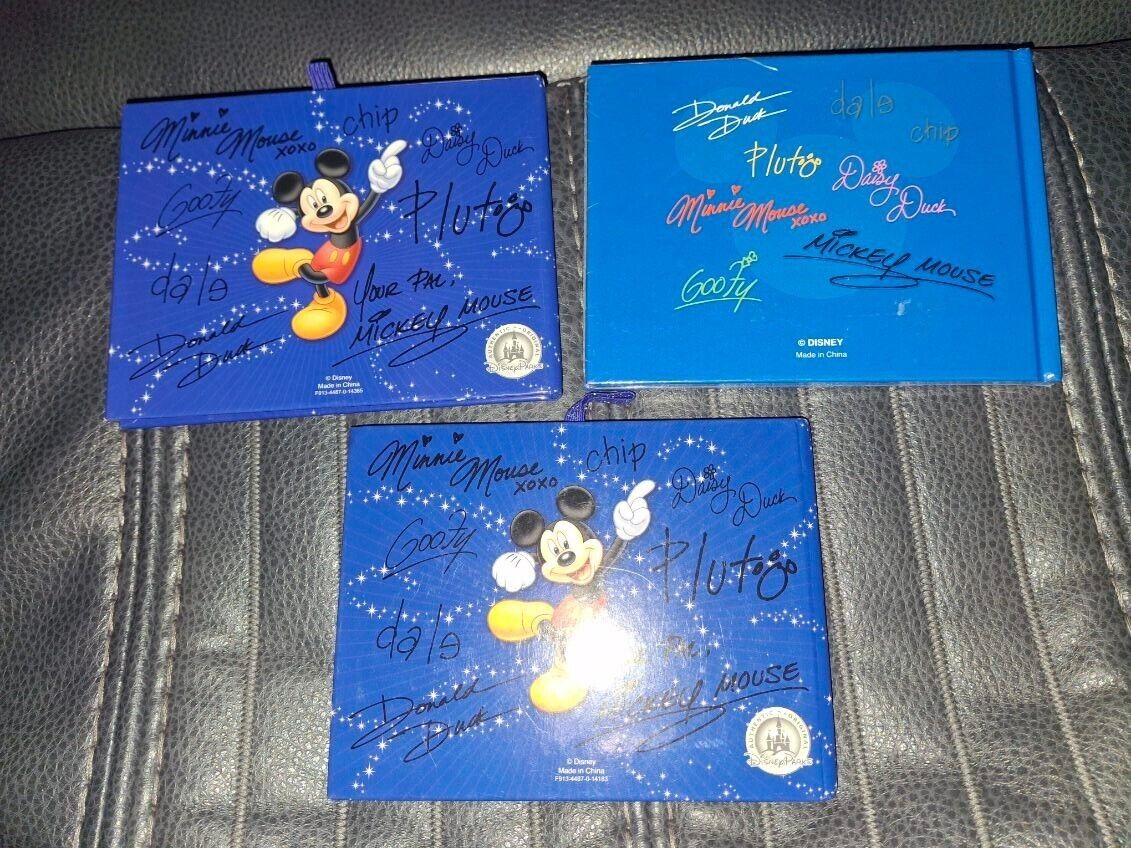 NEW Lot of 3 Walt Disney World Official Autograph Book Mickey Mouse