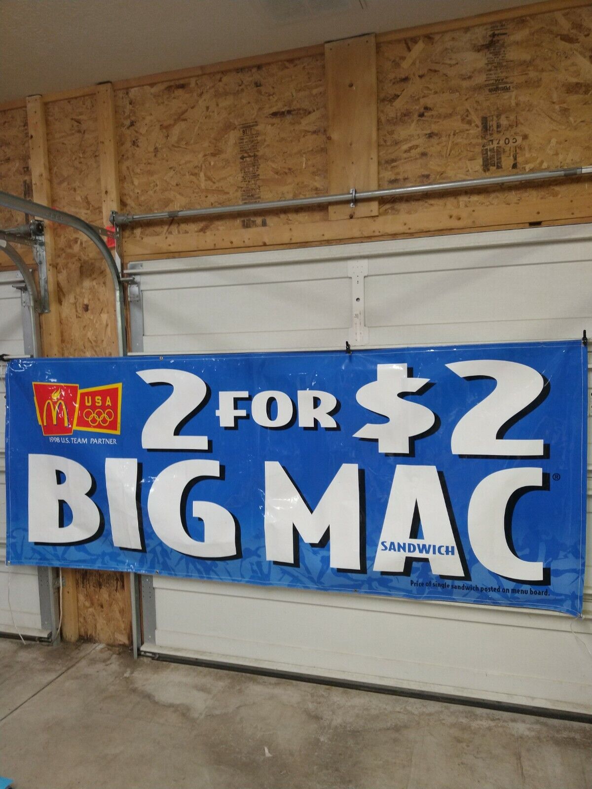 Vintage 1998 USA Olympics Team Banner Sign Display Store Advertising Big Mac 