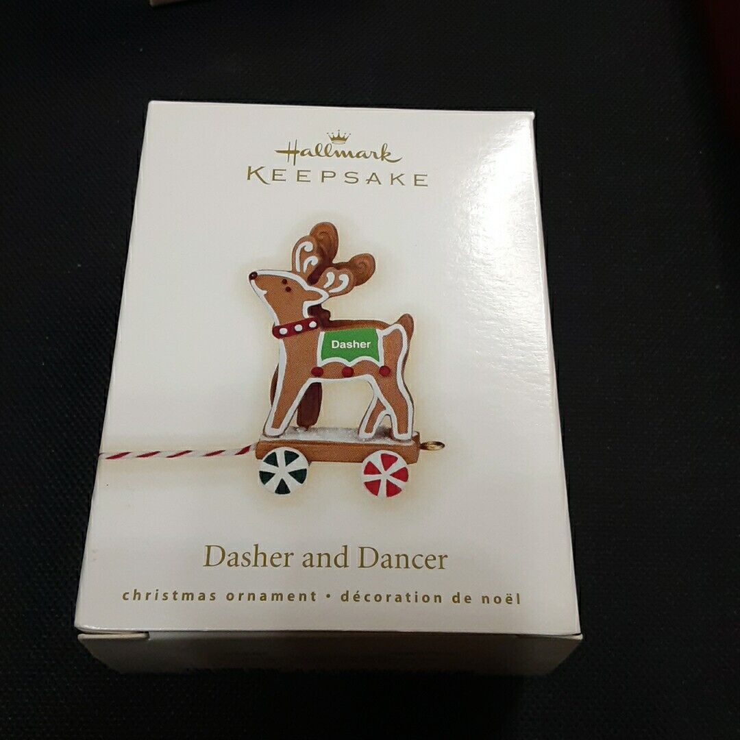 2009 Hallmark Keepsake Ornament Dasher And Dancer Santa's Sleigh Collection