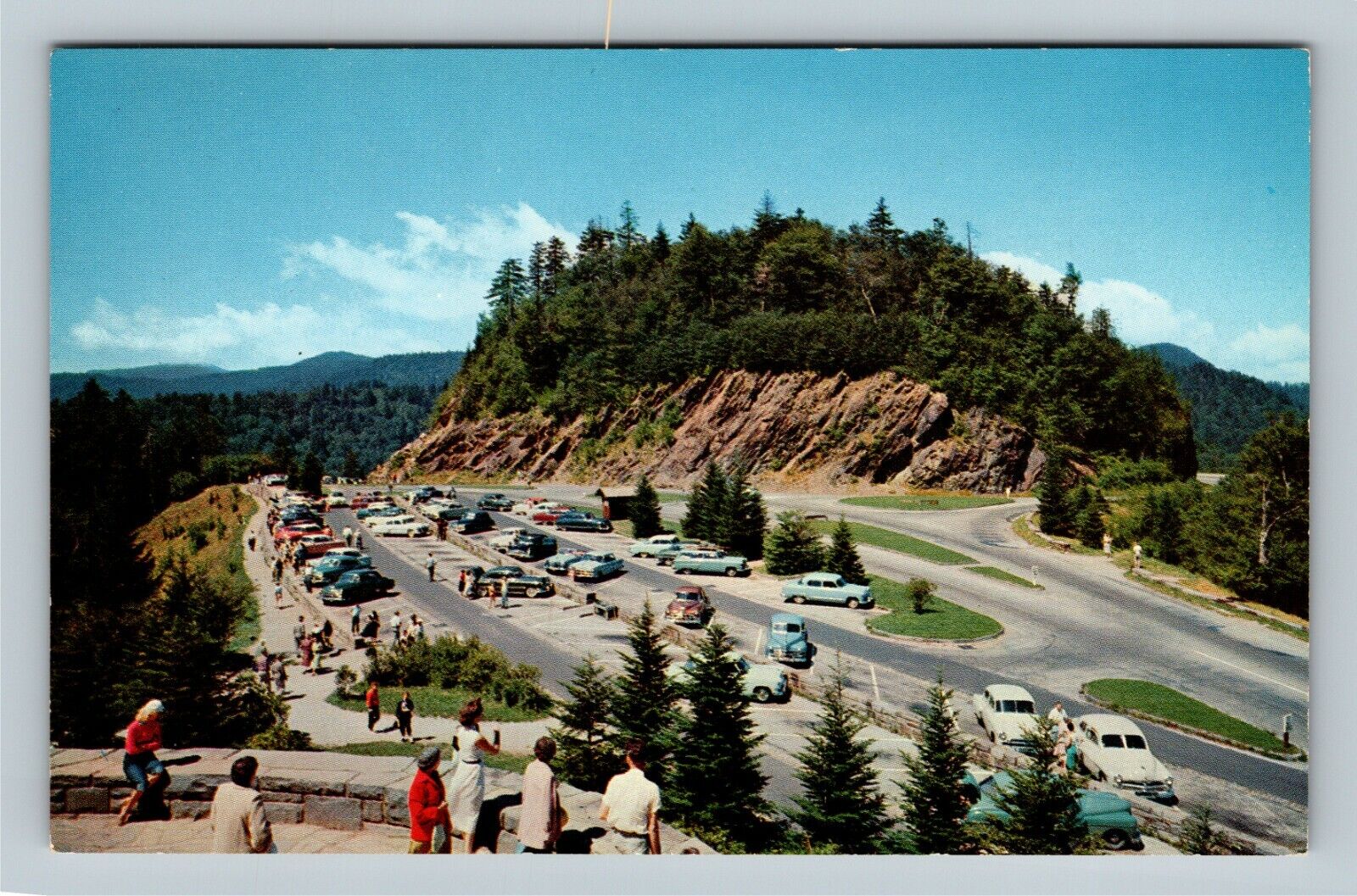 Great Smokey Mountain National Park, Scenic View Newfound Gap Vintage Postcard  