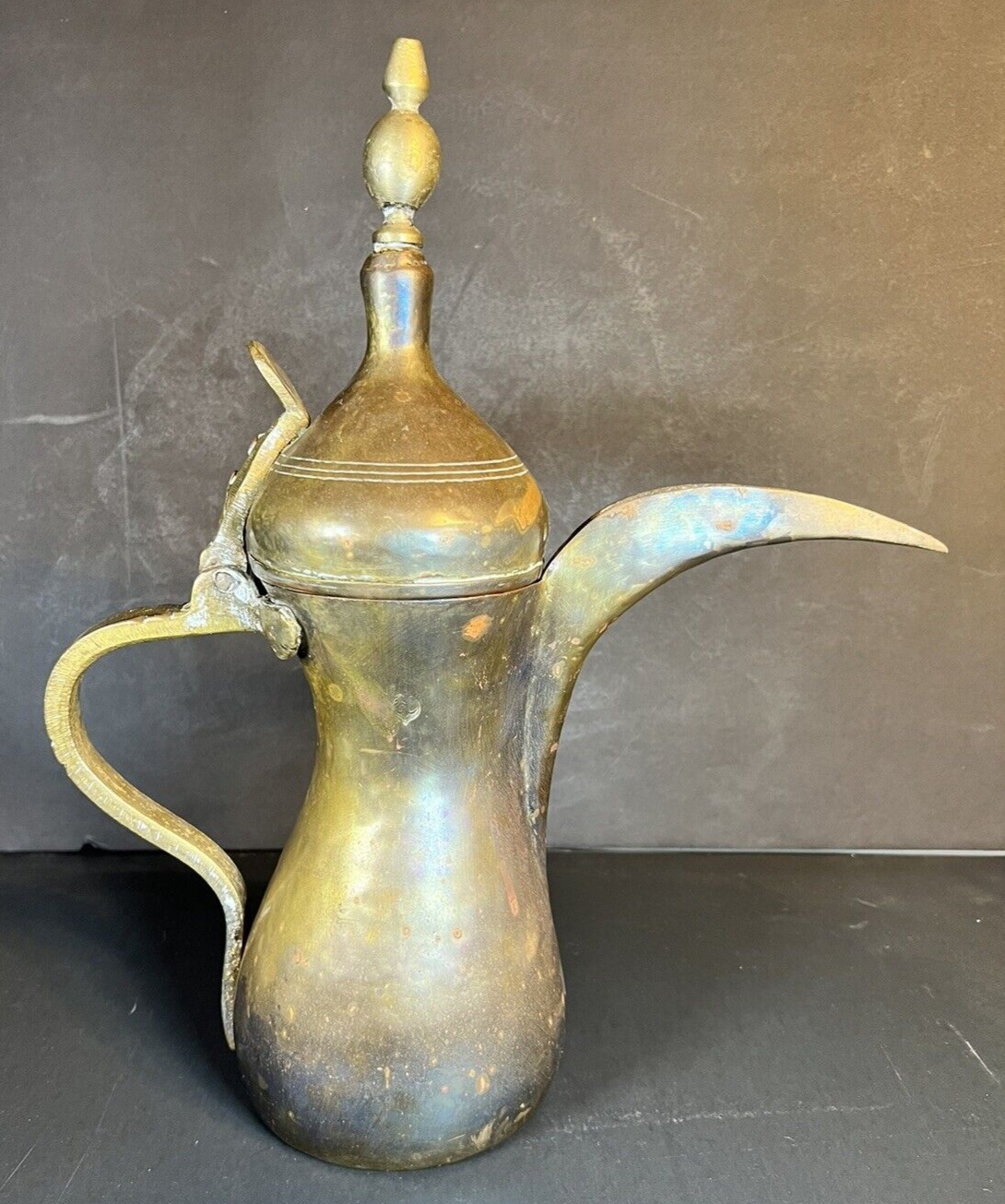 Vintage/Antique Dallah  Arabic Middle Eastern Brass Coffee Pot about 15.25\