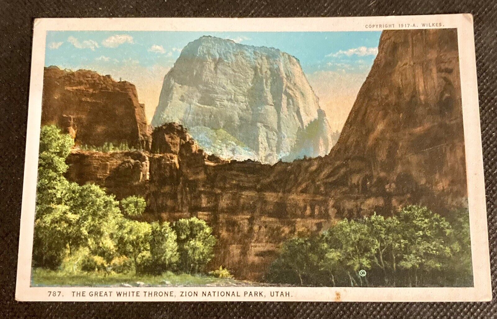 Vintage Zion NP Postcard The Great White Throne