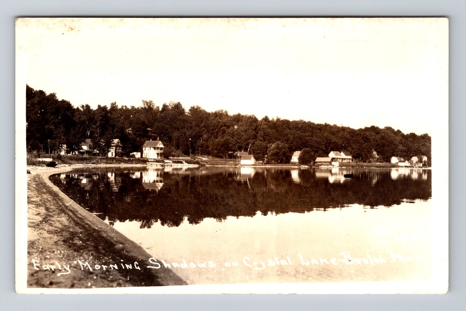 Crystal Lake MI-Michigan, RPPC, Early Morning Shadows, Antique, Vintage Postcard