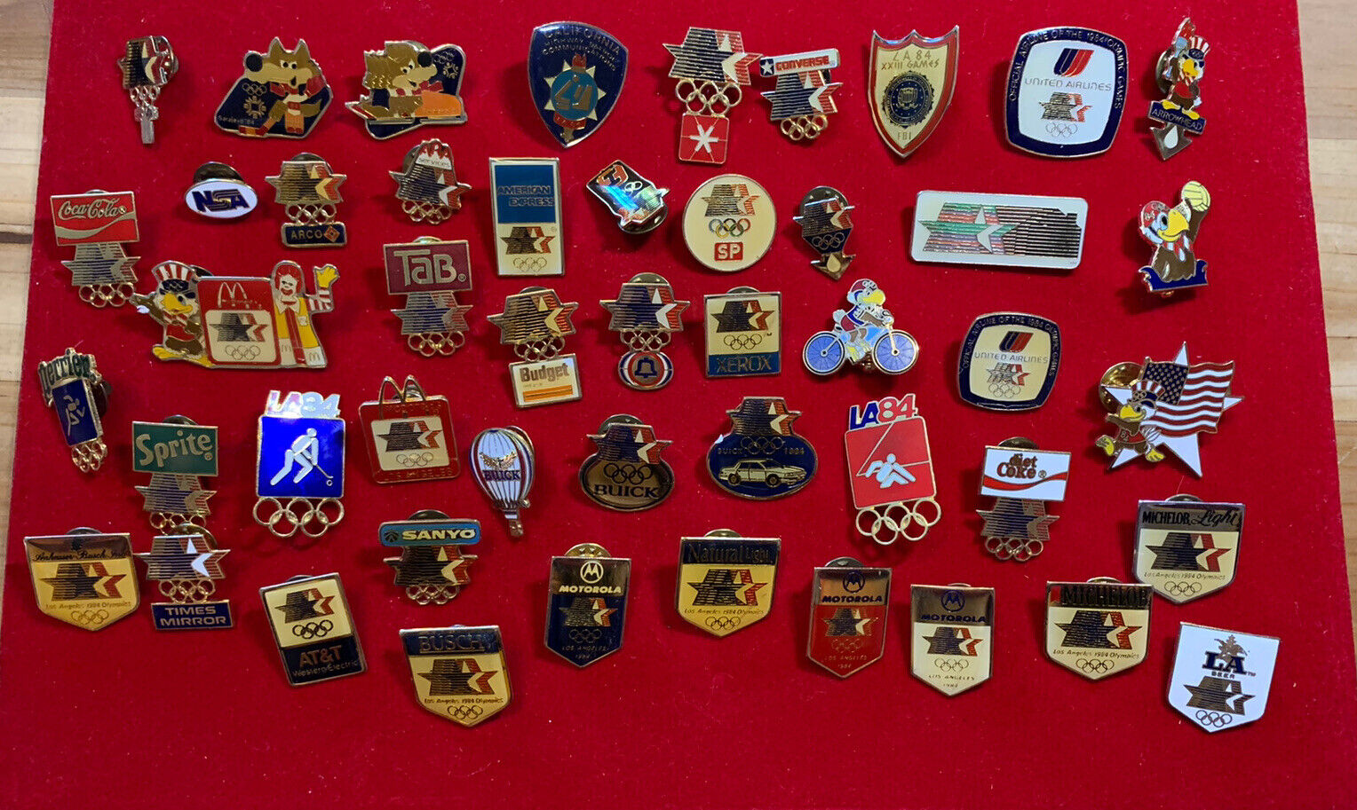 1984 los angeles olympics pin Lot - 48 Pins Total Includes Coke McDonald Rare