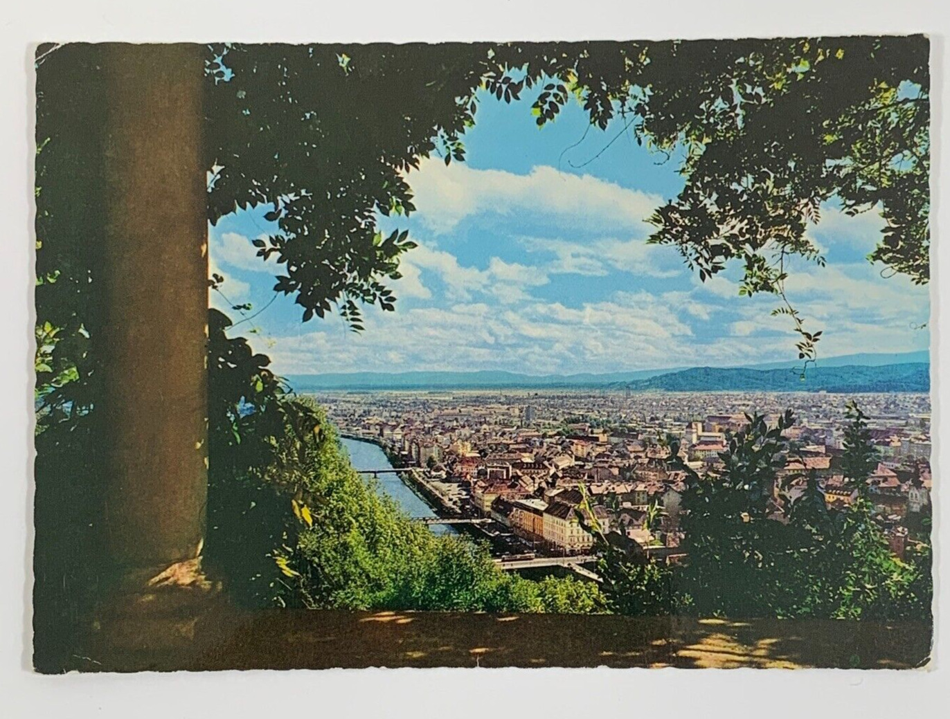 Aerial View from Schloßberg to the south Graz Styria Austria Postcard Unposted