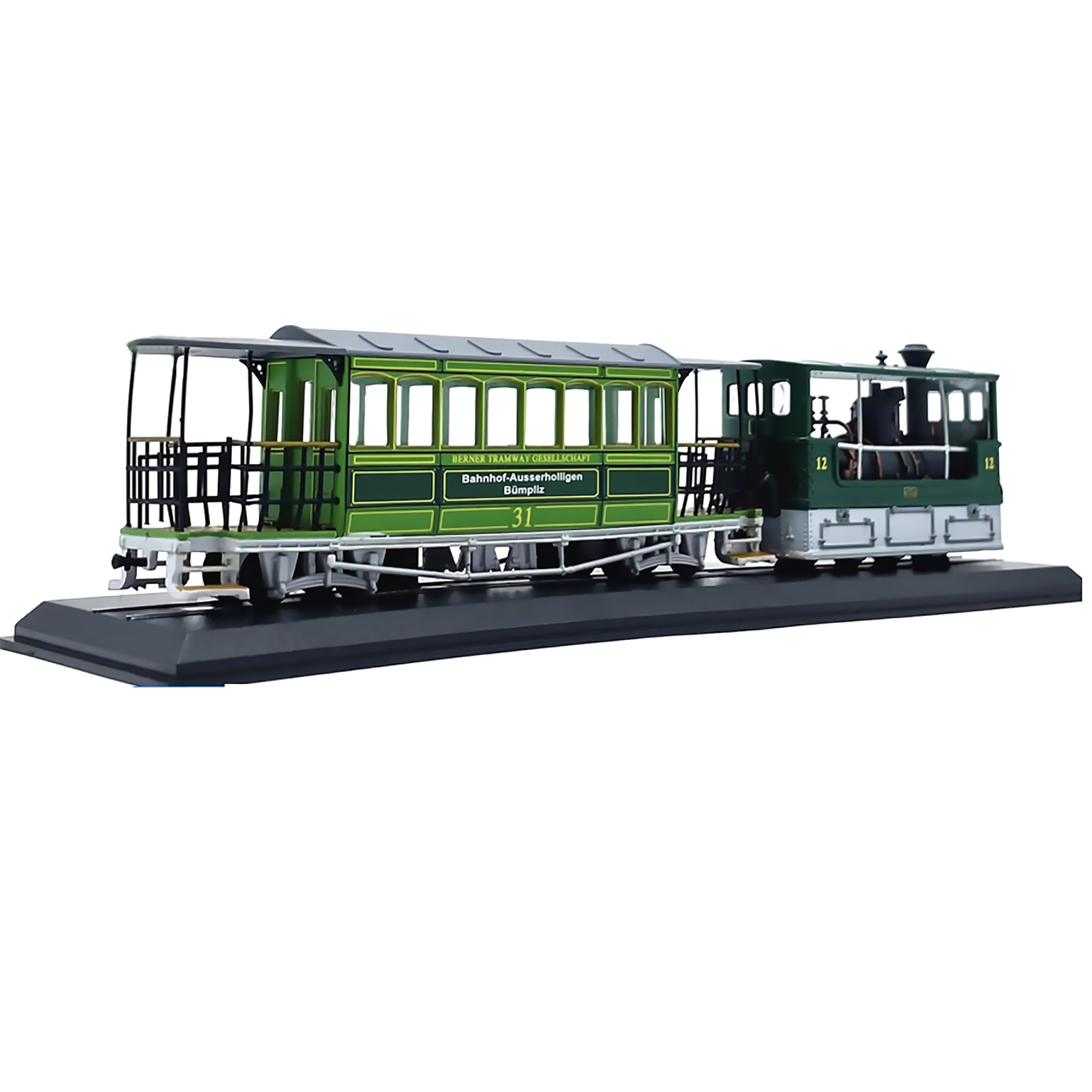 1:87 20cm 1894 Swiss G3-3 Rail Tram Vintage Steam Locomotive Alloy Model Tram