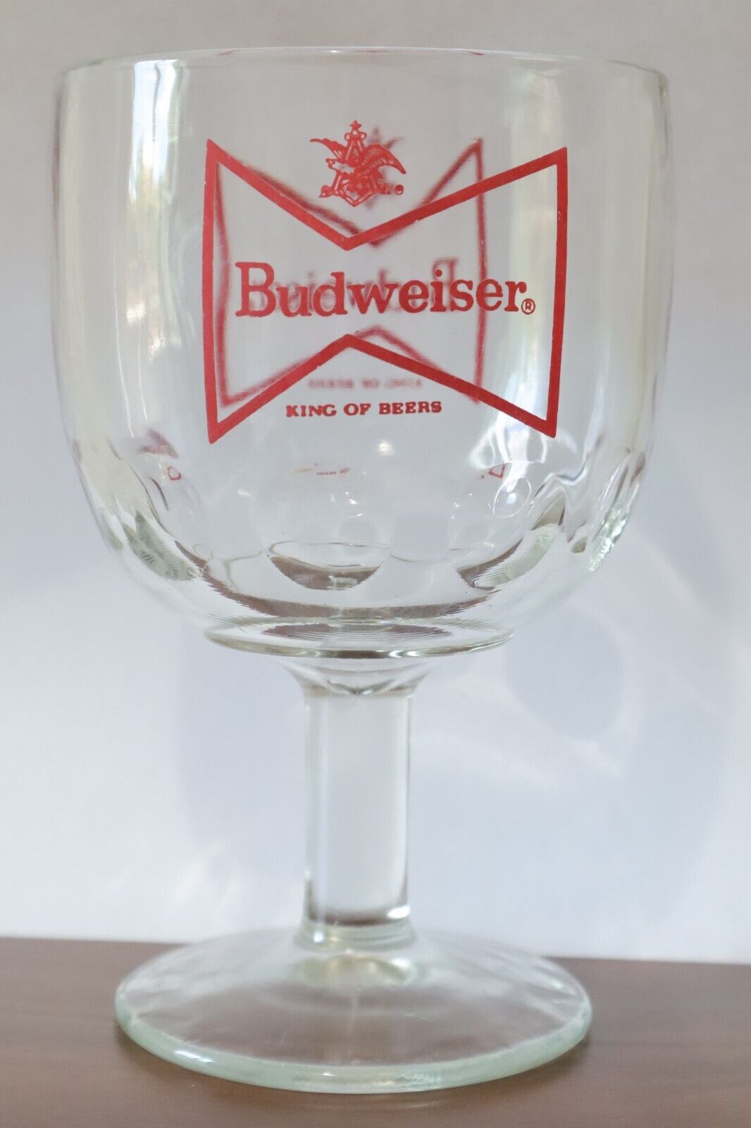 ☑️ Budweiser King of Beers Goblet Glass with Thumbprint, King's Chalice Cup