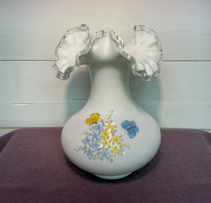Fenton - Silver Crest Ruffle Edge Vase - 