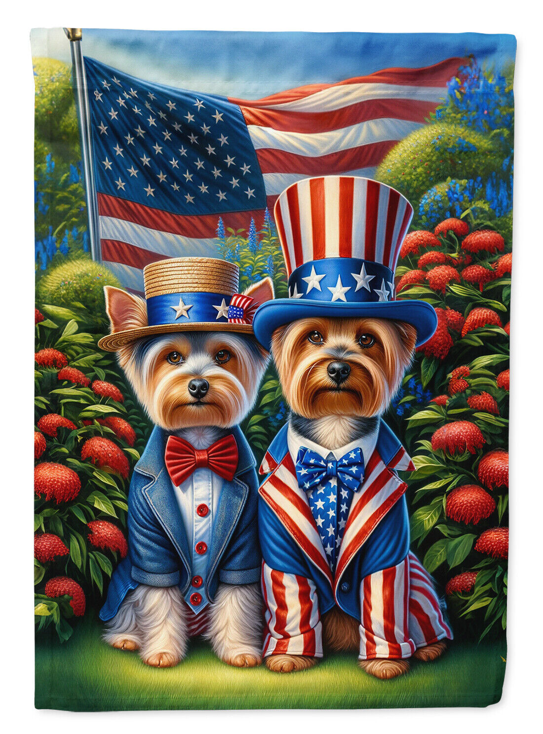 All American Patriotic USA Silky Terrier Flag Garden Size DAC4318GF