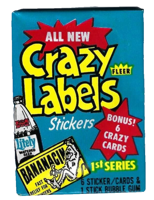 Vintage 1979 CRAZY LABELS FLEER 1 FACTORY Sealed Wax Pack ALA Wacky Packages