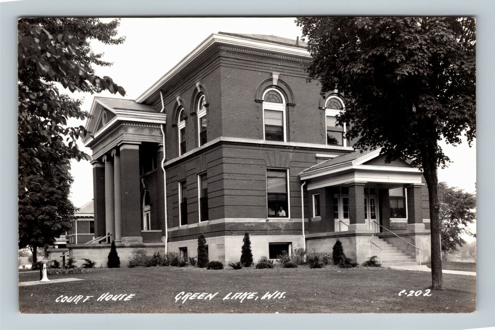 RPPC Green Lake WI, Courthouse, Wisconsin Vintage Postcard
