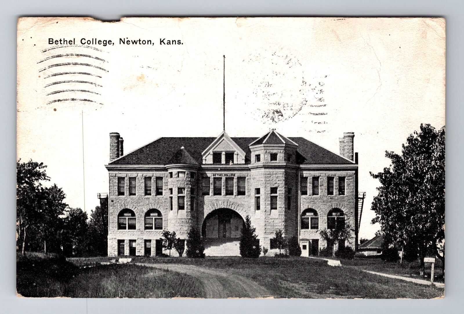 Newton KS-Kansas, Bethel College, Antique, Vintage c1913 Postcard
