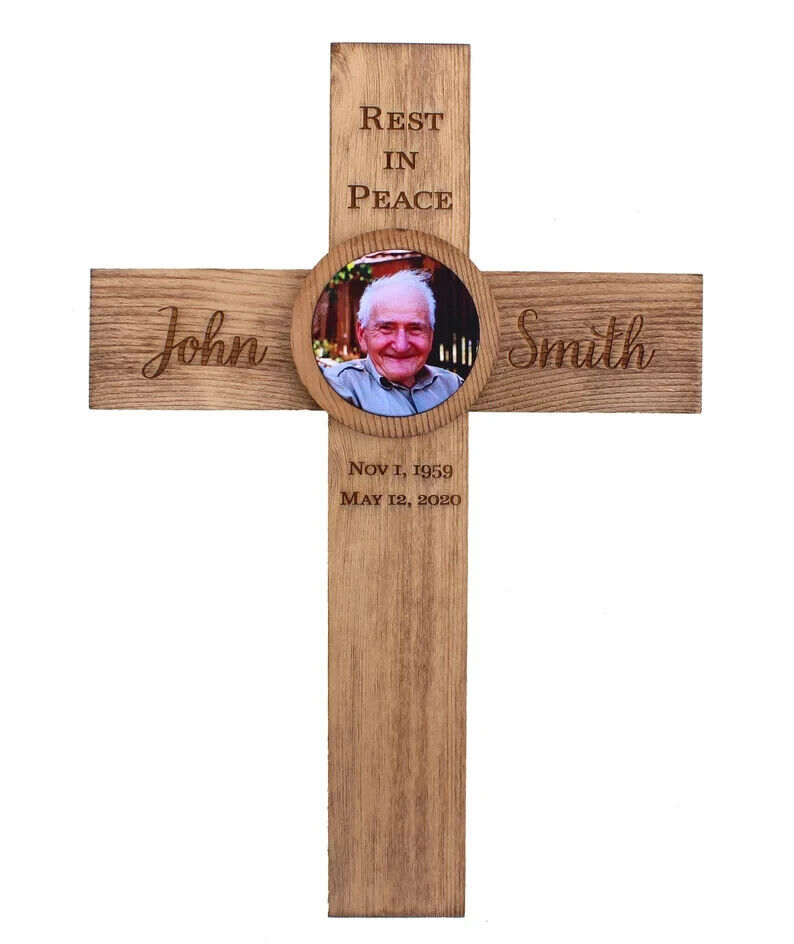 New Designer Photo Memorial Cross Personalized for Your Loved One Handmade Gift