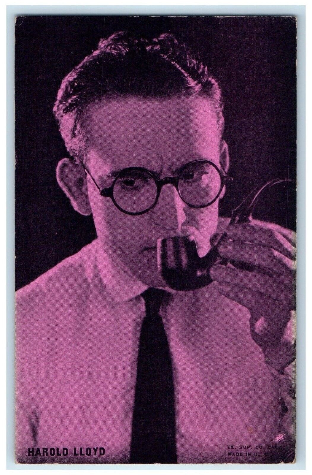 c1905 Harold Lloyd Arcade Card Actor With Pipe Unposted Antique Postcard
