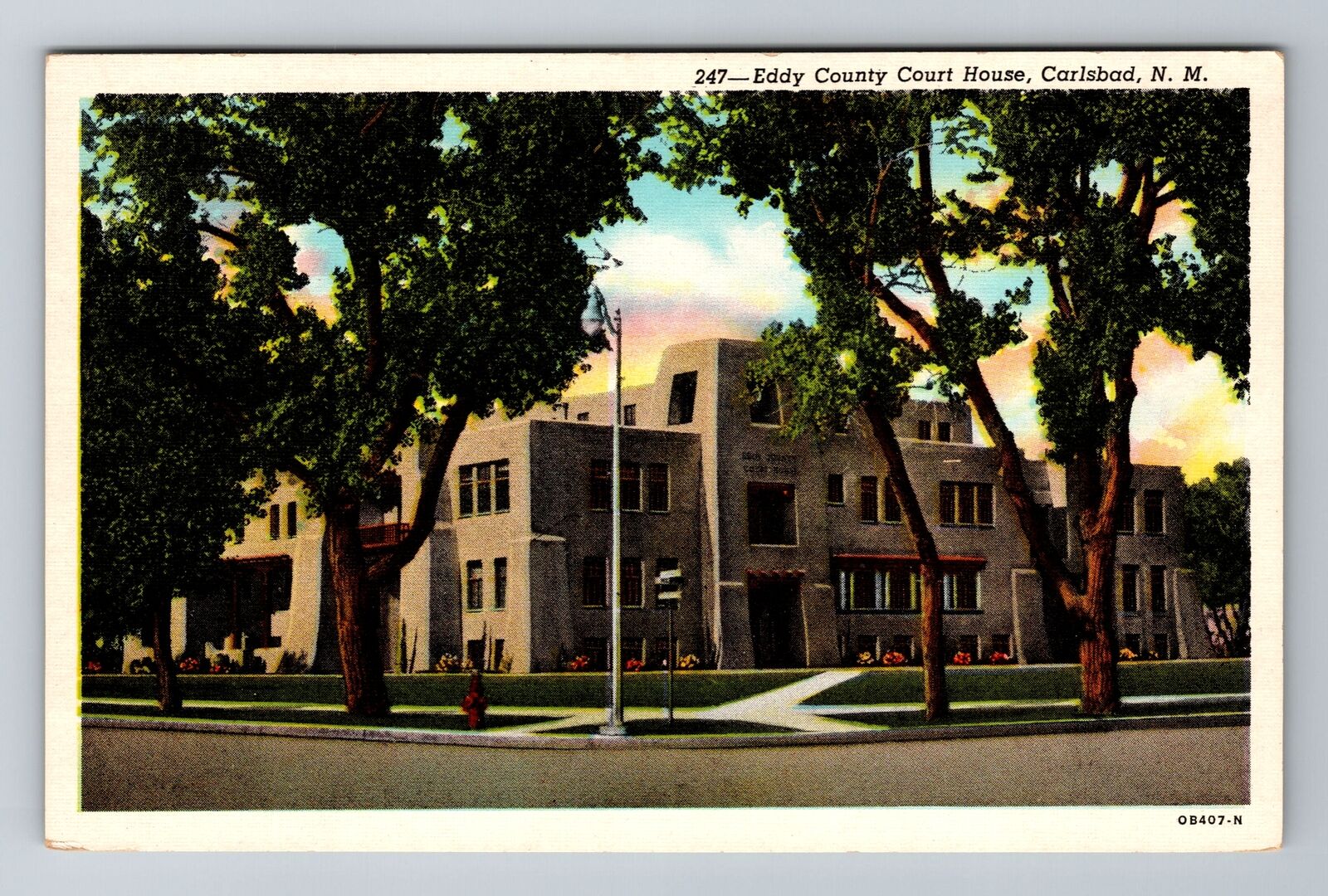 Carlsbad NM-New Mexico, Eddy County Court House, Antique, Vintage Postcard