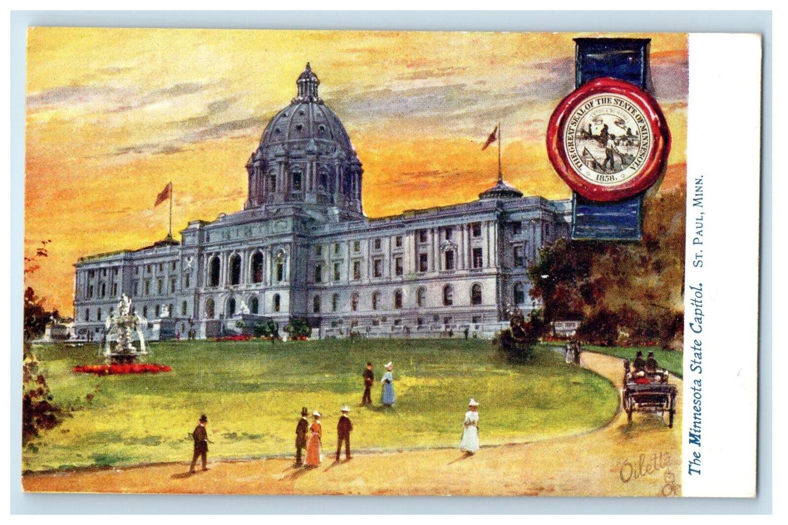 c1910's The Minnesota State Capitol Building St. Paul MN Tuck's Oilette Postcard