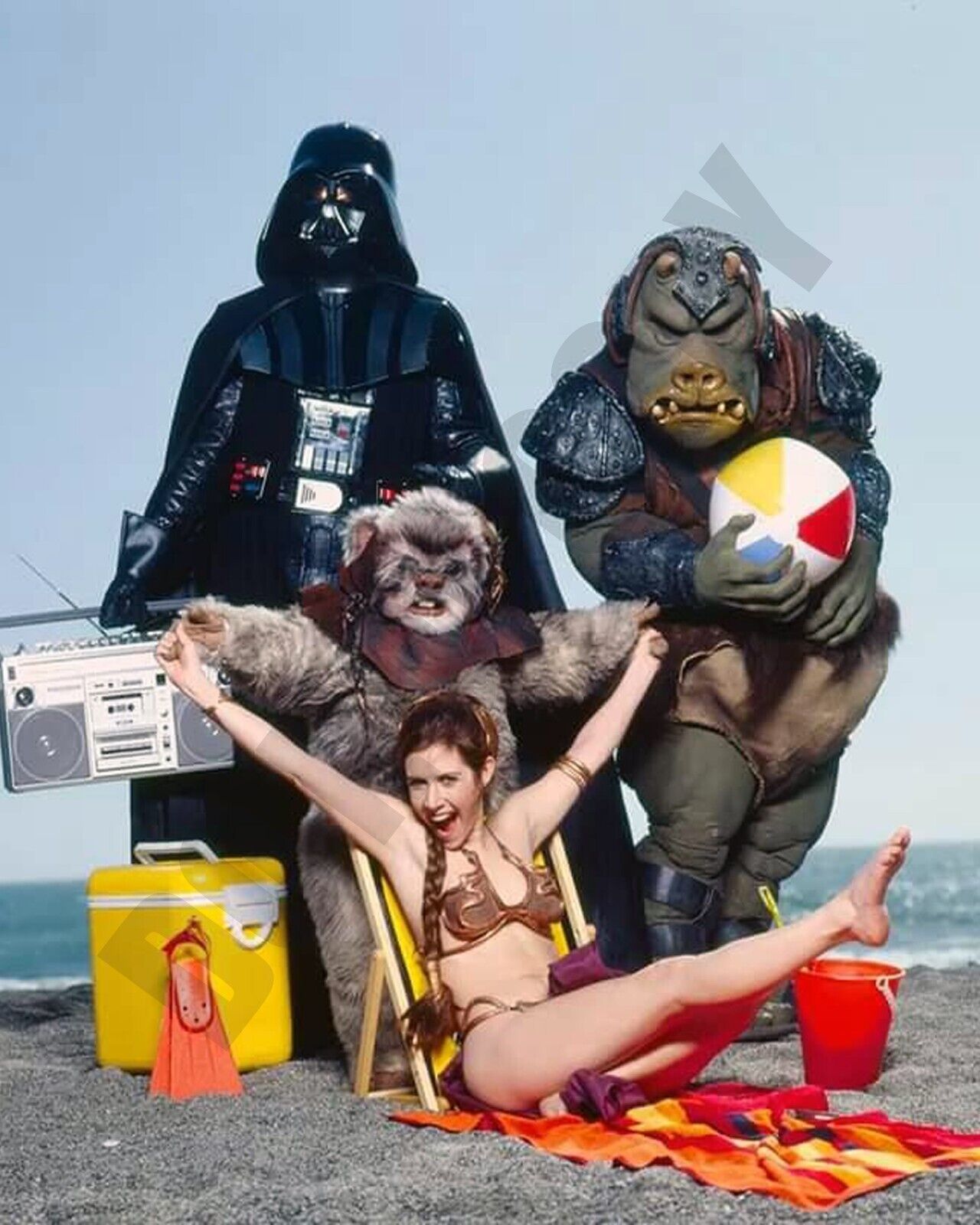 Princess Leia Bikini Darth Vader On Beach Star Wars Return the Jedi 8x10 Photo