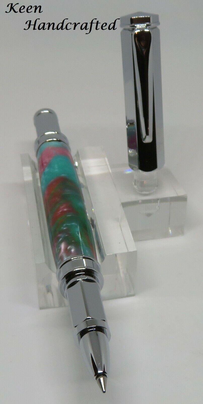 bb - Keen Handcrafted Handmade Magnetic Vertex Chrome Rollerball Pen