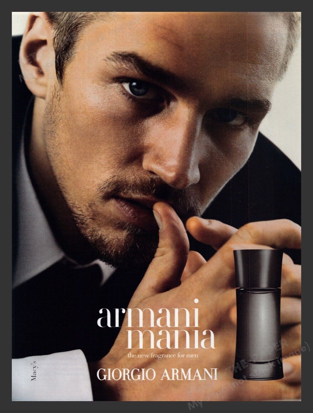 Giorgio Armani Mania Fragrance Paul Walker 2000s Print Advertisement Ad 2002