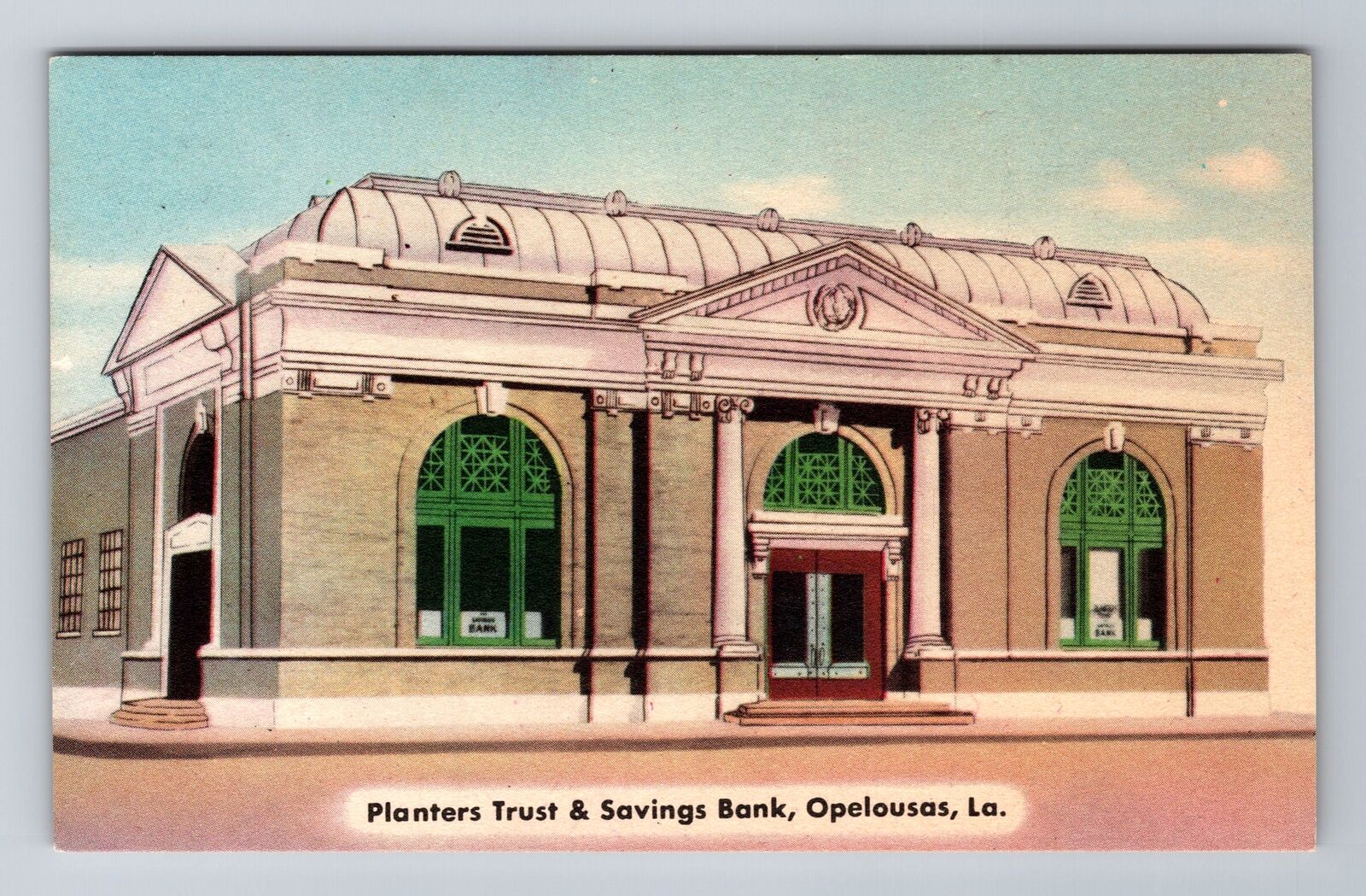Opelousas LA-Louisiana, Planters Trust & Savings Bank, Vintage Souvenir Postcard