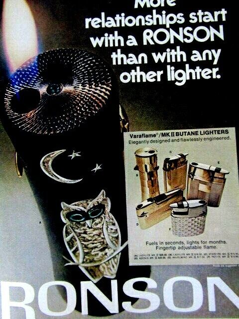 1972 Ronson Veraflame VTG More Relationships Lighter Original Print Ad 8.5 x 11\