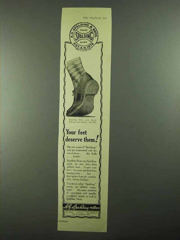 1925 Spalding Shoes with Rajah Soles Ad - Feet Deserve