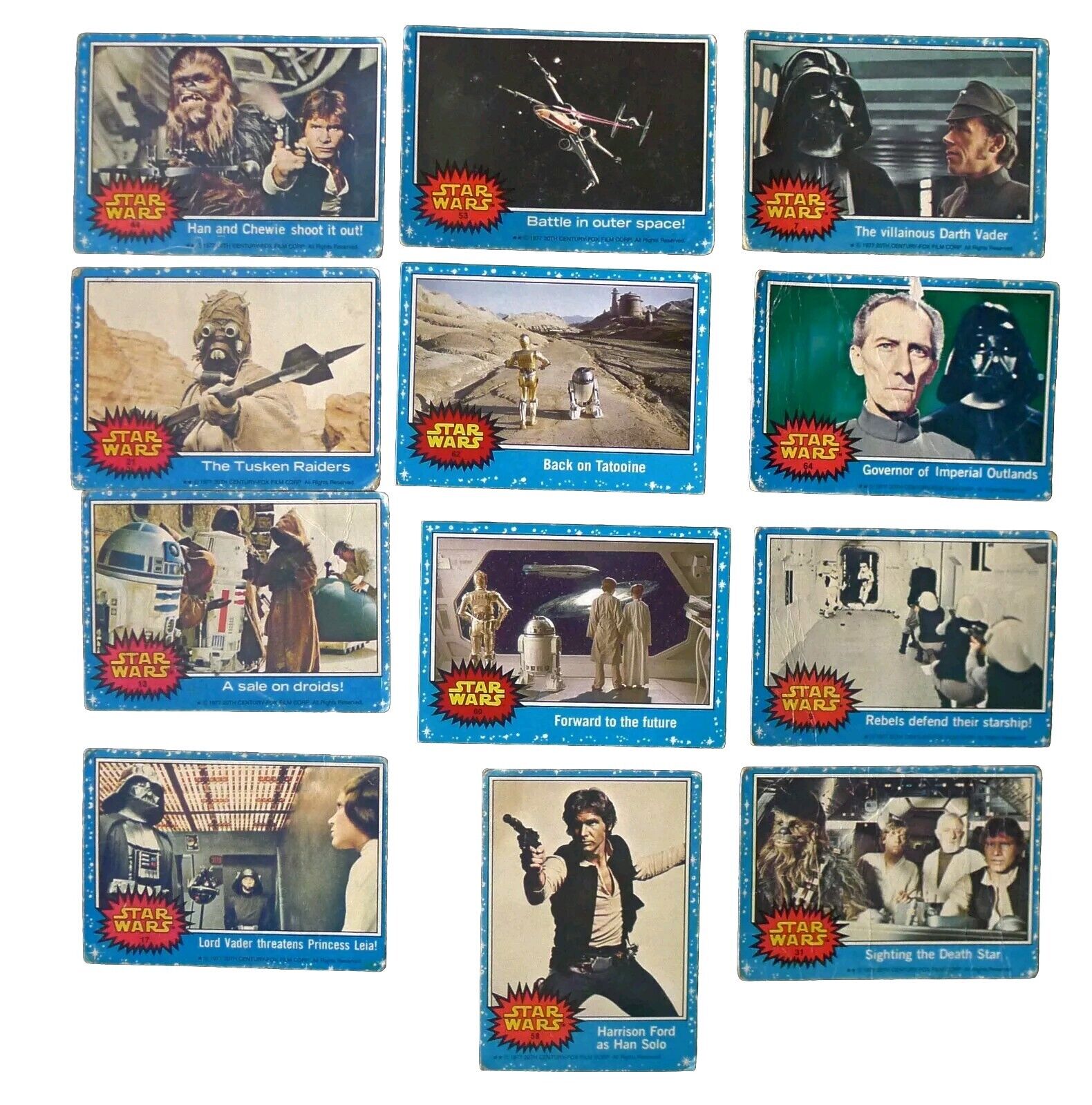 Star Wars 1977 Blue Cards. Topps.
