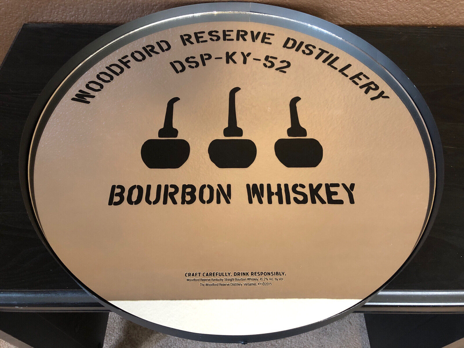 Woodford Reserve Mirror Sign. 21” round