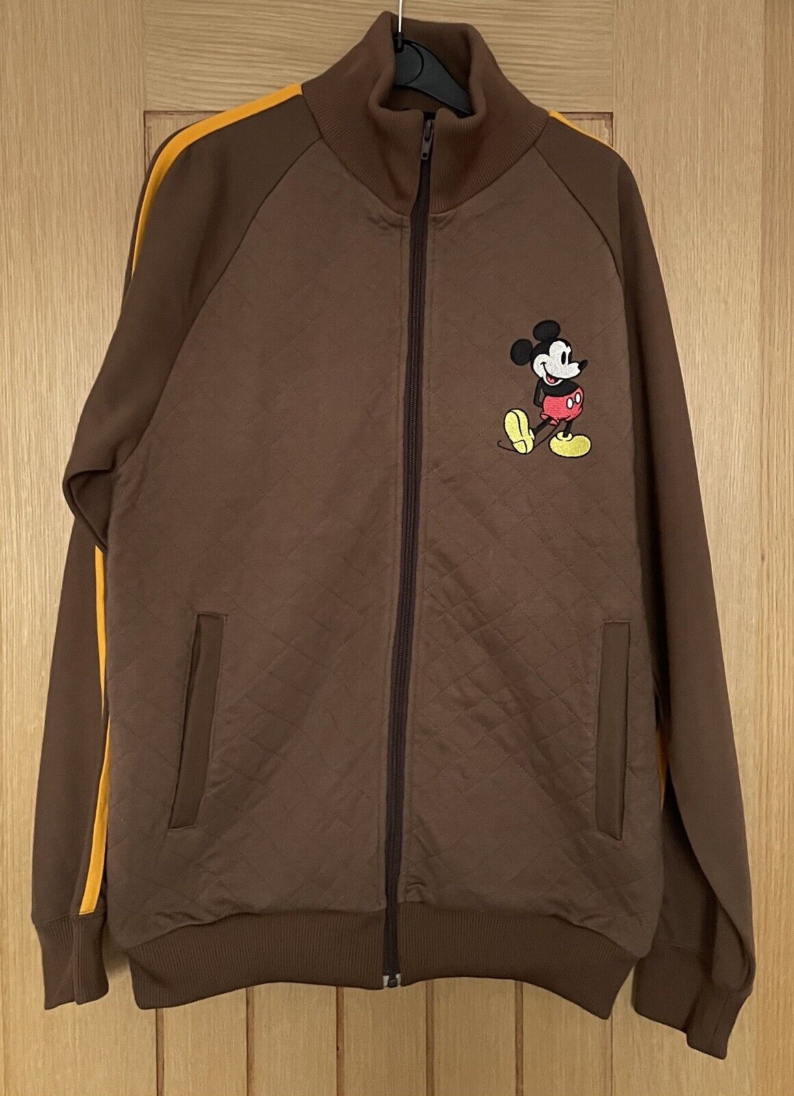Vintage Official Disney Mickey Mouse Zip Up Top Size Medium Brown