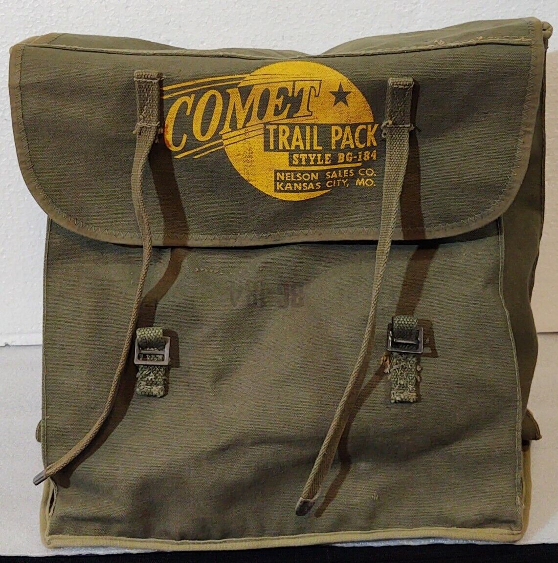 Vintage RARE Comet Trail Pack Canvas Backpack Nelson Sales Co Style BG-184 USA
