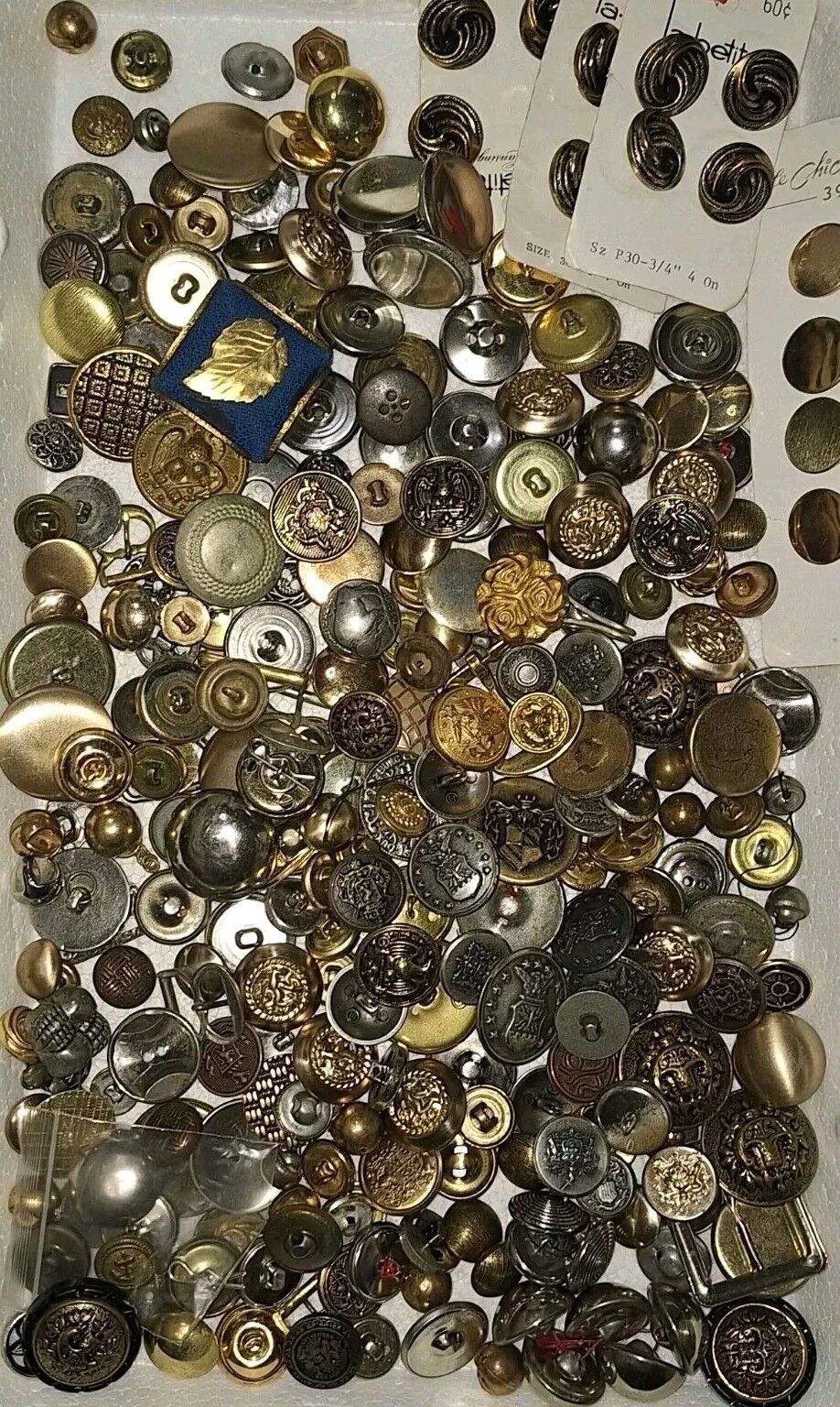 Huge 16lb Antique Vintage Lot of Buttons Military Celluloid Leather Glass MOP 