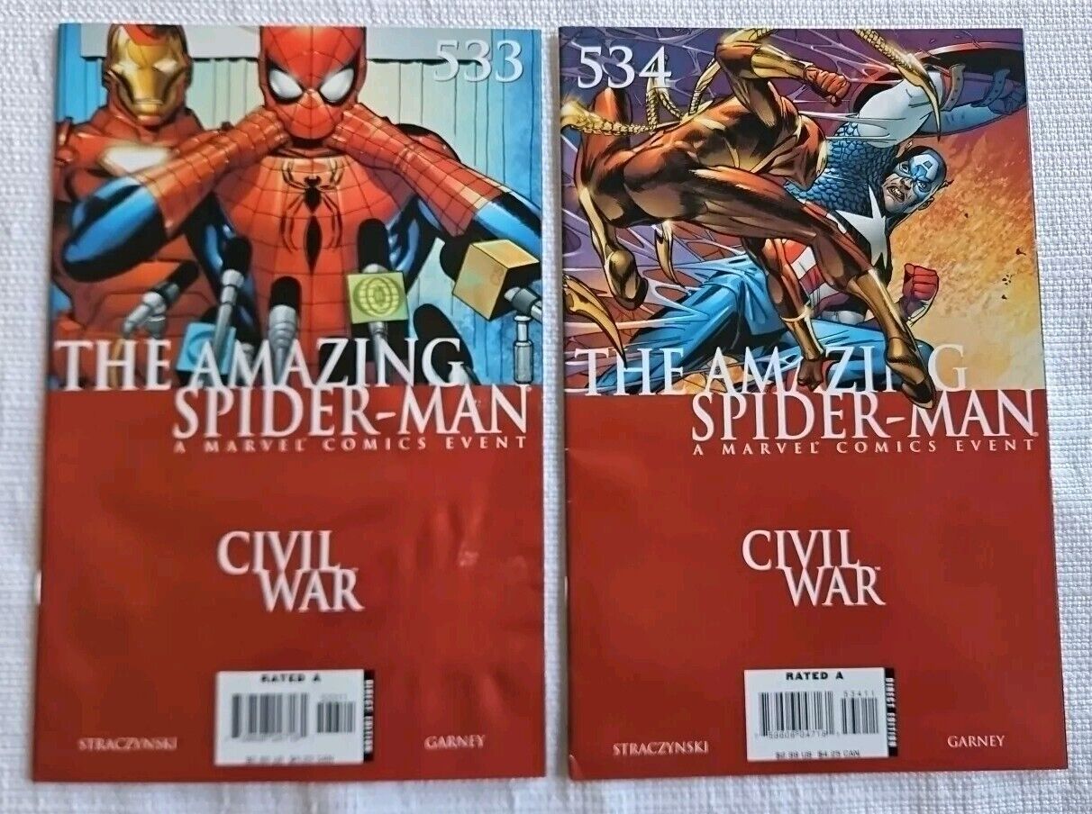 The Amazing Spider-man #533/534 'Civil War' Ron Garney/ J. Michael Straczynski