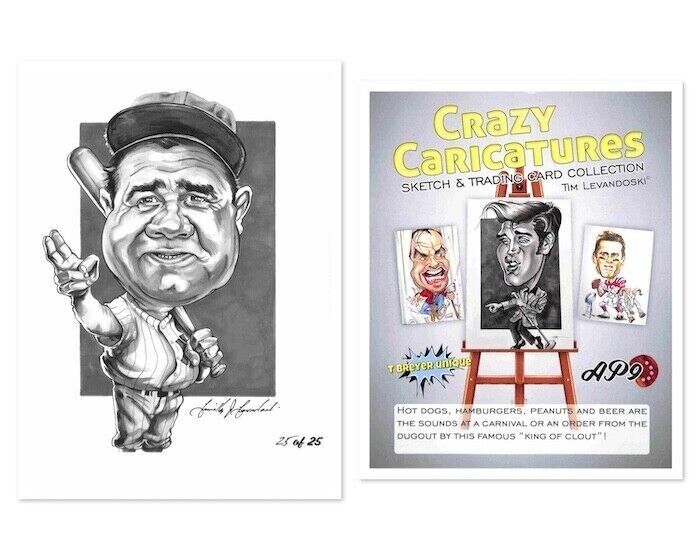 Crazy Caricatures Signed Poster Print  Babe by Tim Levandoski  8 X 10 Num
