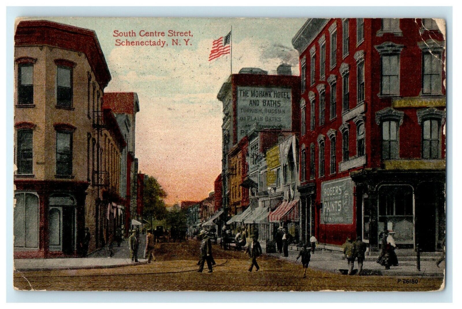 1915 South Center Street Mohawk Hotel Scene Schenectady New York NY Postcard