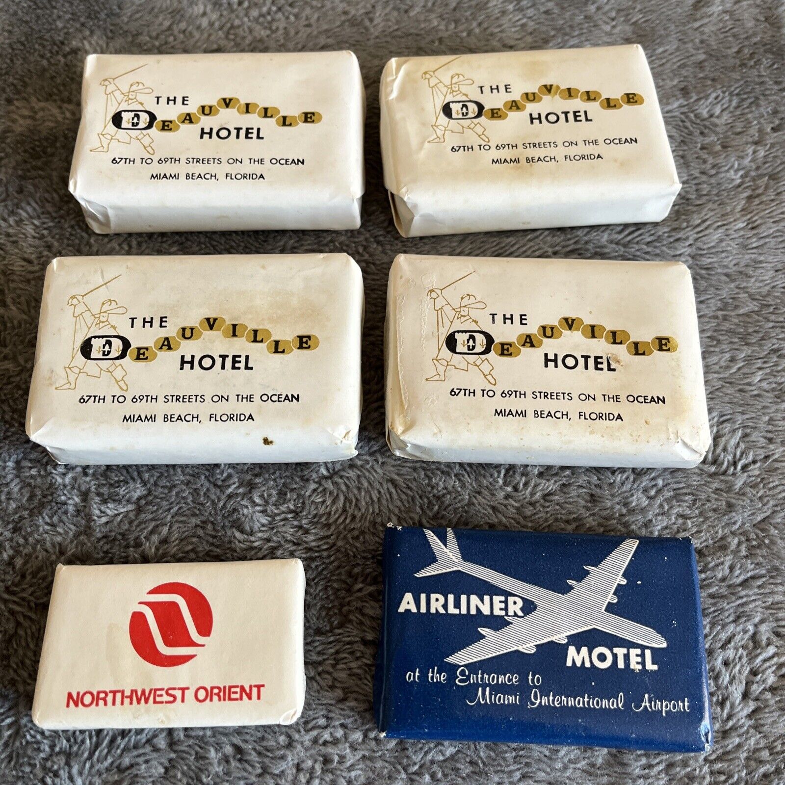 Miami Beach Florida The Deauville Hotel Soap Bar Lot of 4 And The Airliner
