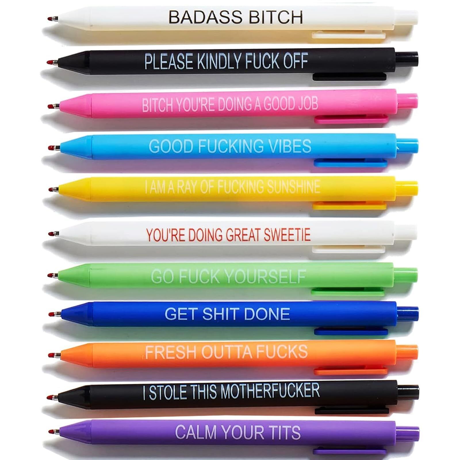 11PCS funny pens for adults,novelty sarcastic snarky office pens ballpoint,Sw...