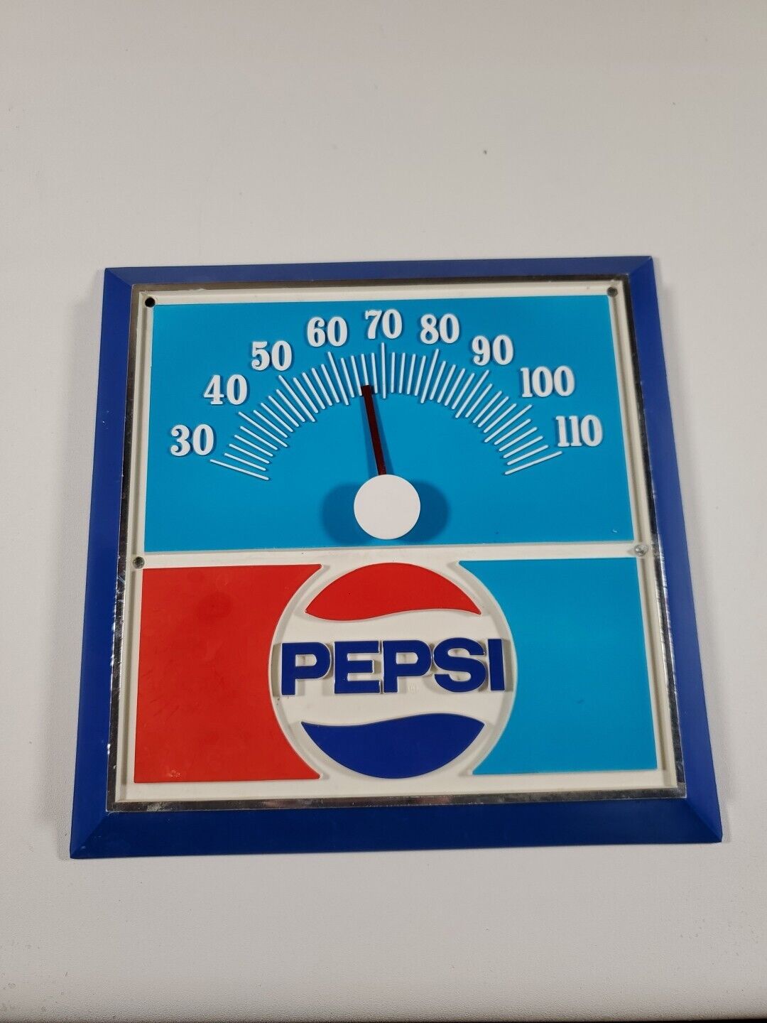 Vintage Pepsi Embosograph Thermometer Missing Clear Cover