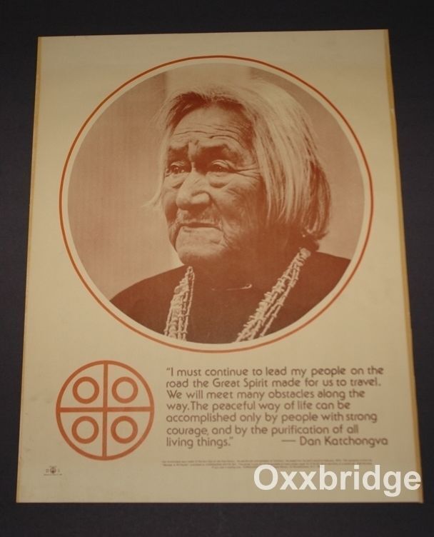 DAN KATCHONGVA Hopi Tribe POSTER Akwesasne Notes1972 Indian MOHAWK Native