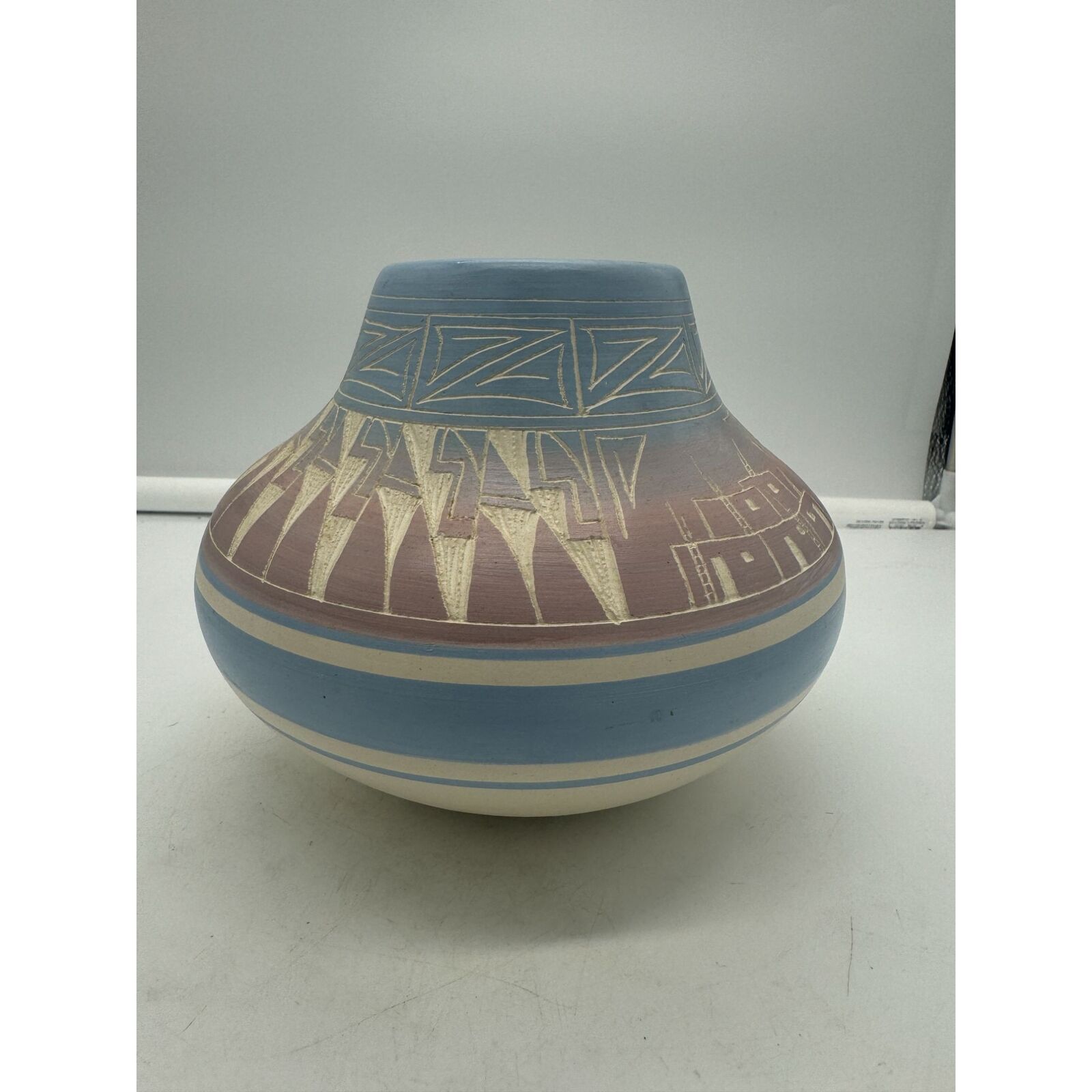 Vintage Hozoni Pottery Navajo Etched Vase