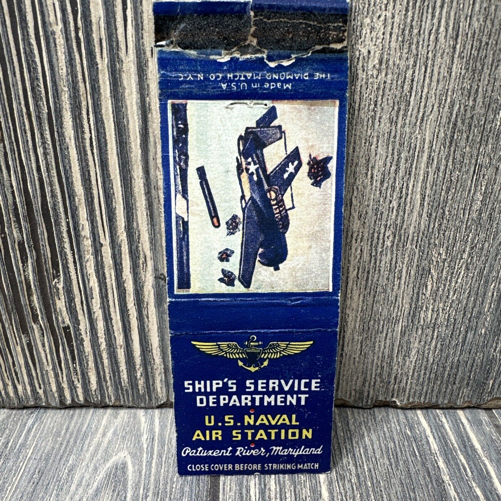 Vintage Ship's Service Department Naval Air Station Matchbook Advertisement