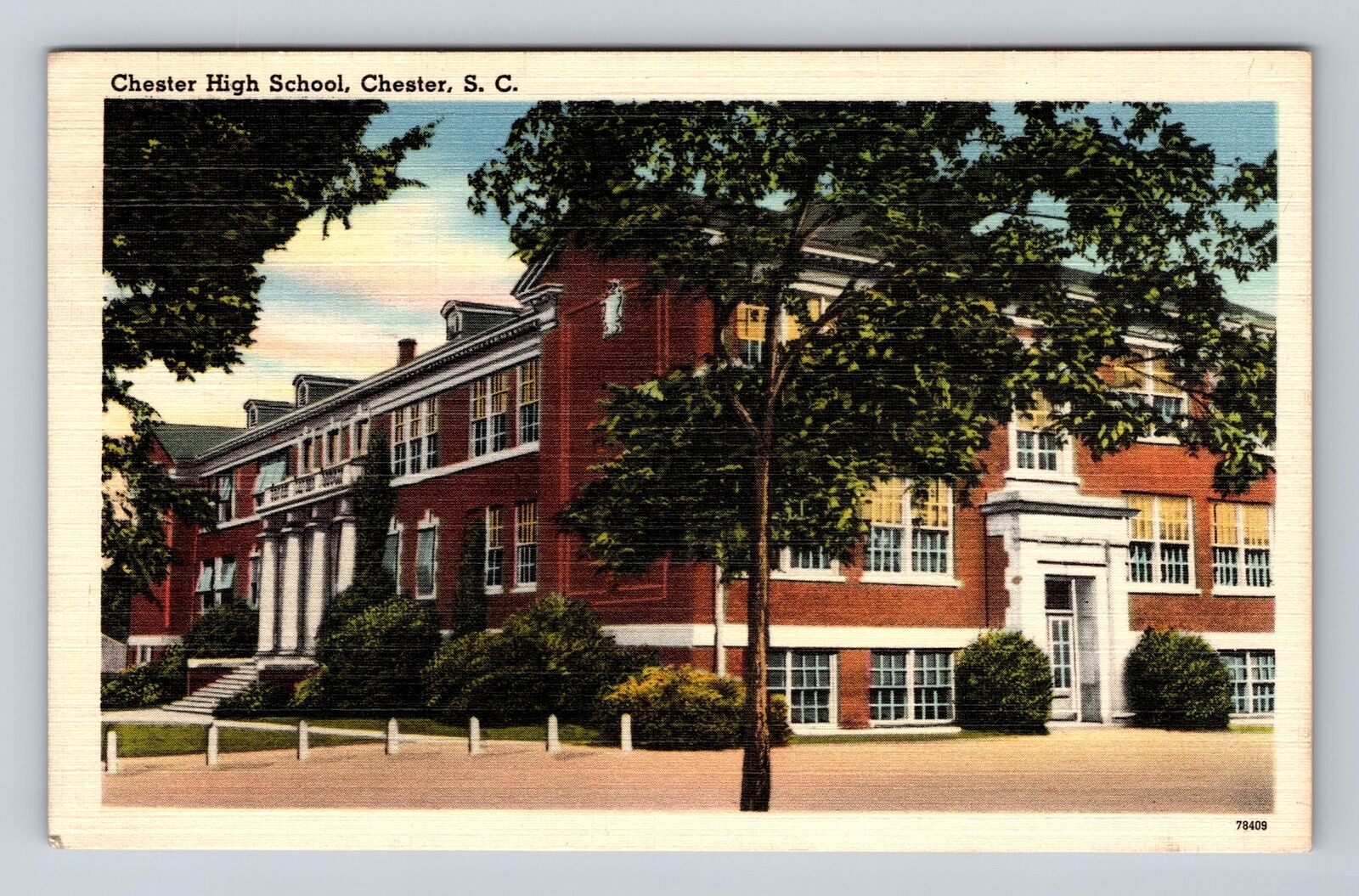 Chester SC-South Carolina, Chester High School, Antique, Vintage c1948 Postcard