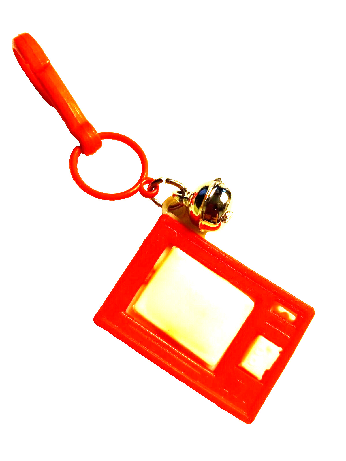 Vintage 1980s Plastic Charm Red Television TV Charms Necklace Clip On Retro