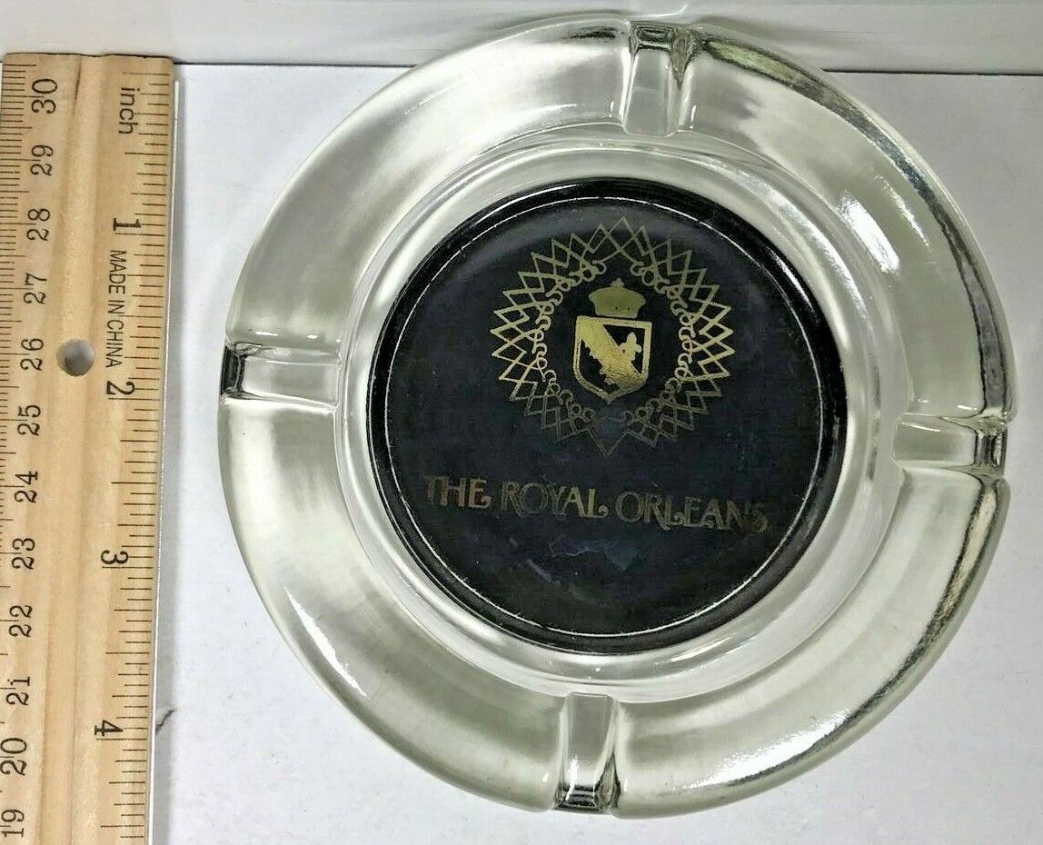 Vintage New Orleans, Louisiana The Royal Orleans Glass Ashtray