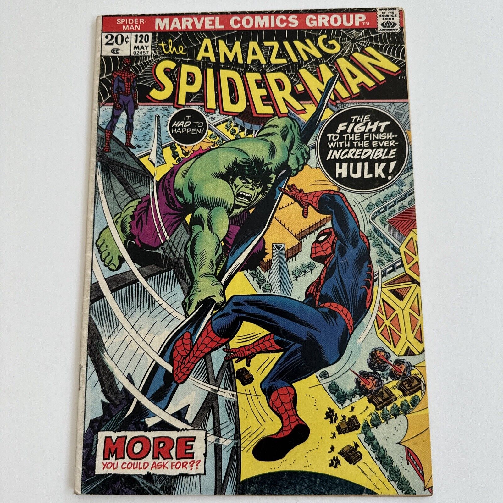 Amazing Spider-Man # 120 | KEY  HULK Bronze Age Marvel 1973 Kane & Romita VG/FN