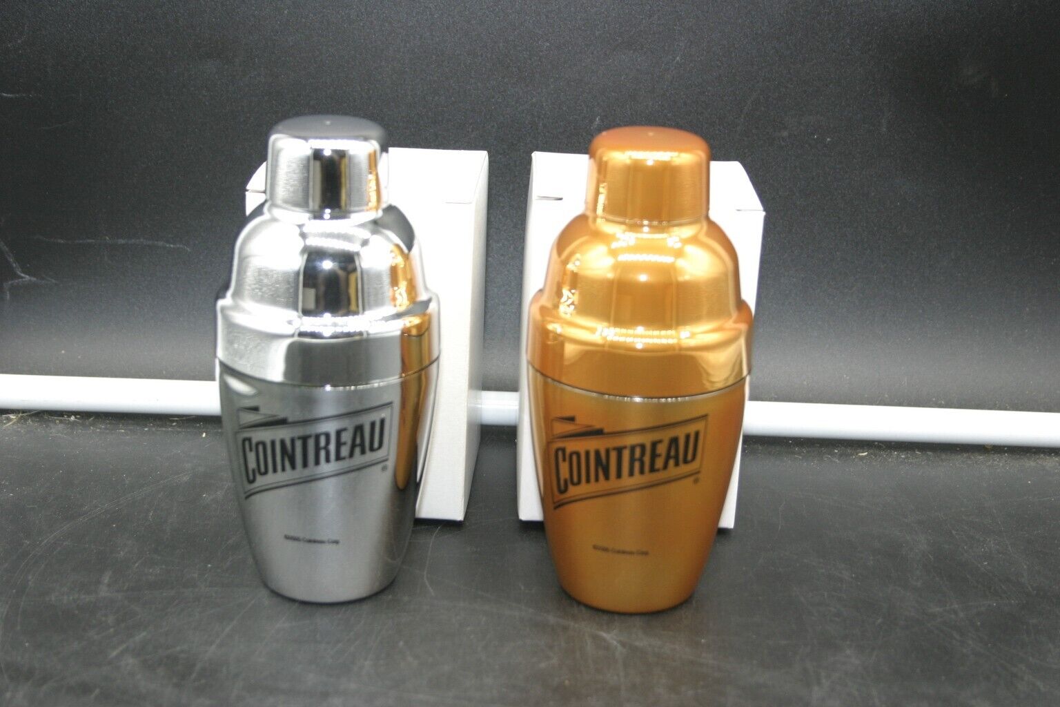 Lot of 2 Cointreau Mini 3 pc Shaker w/ Lid & Pouring Spout, Recipes NEW WOW