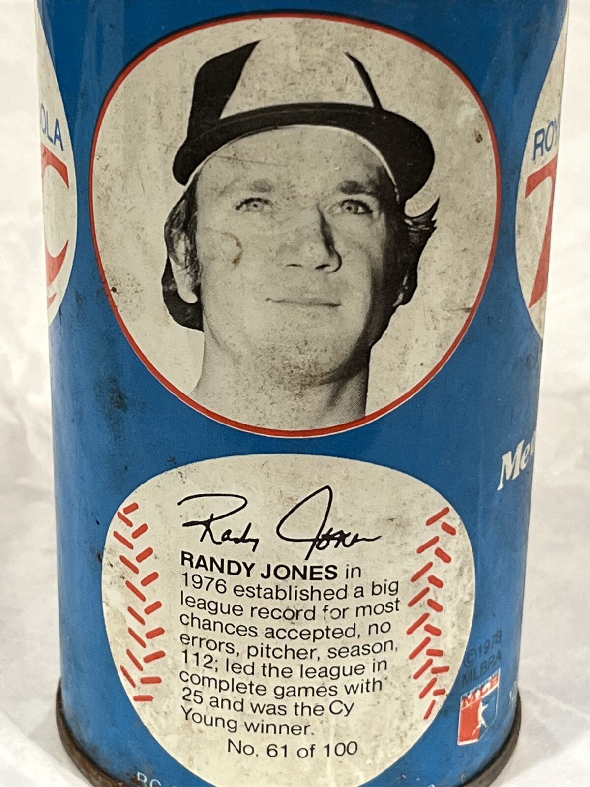 1978 Randy Jones San Diego Padres RC Royal Crown Cola Can MLB All-Star Series